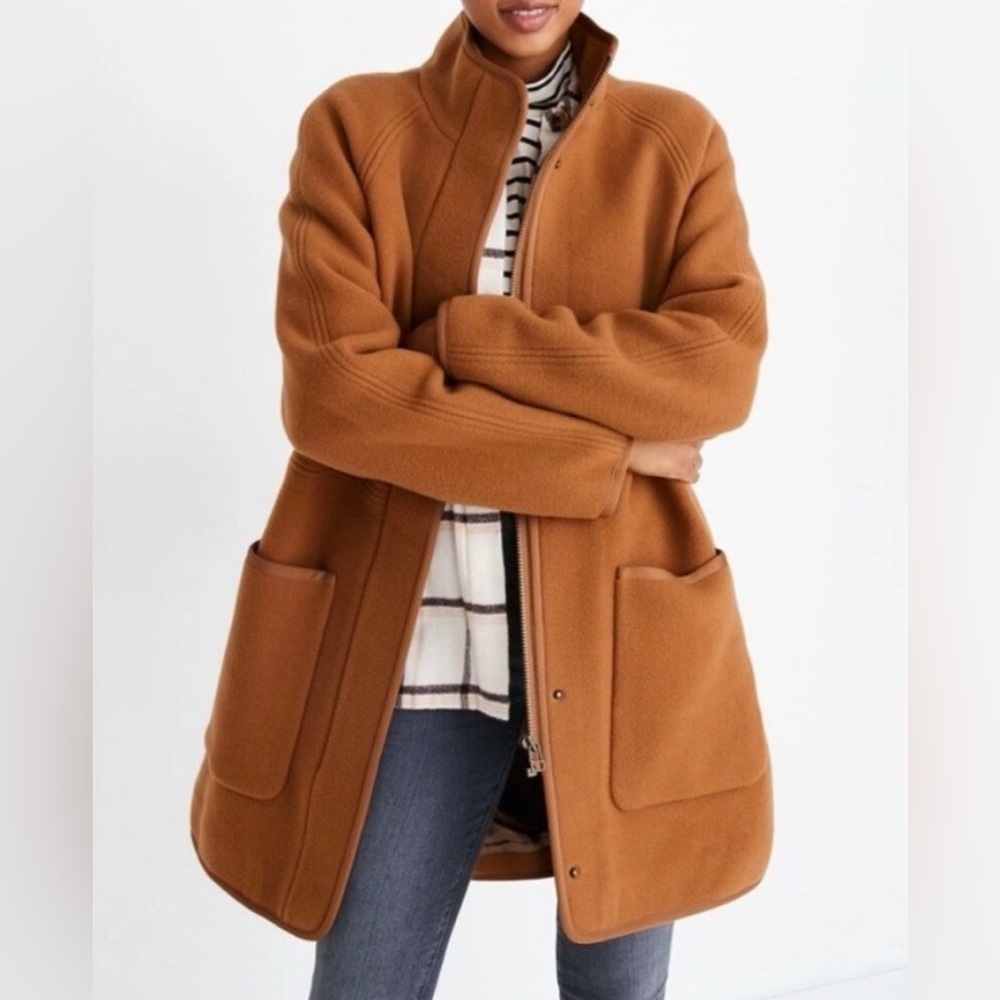 Madewell Estate Cocoon Classic Winter Coat Wool Tan Melange Camel Jacket Medium
